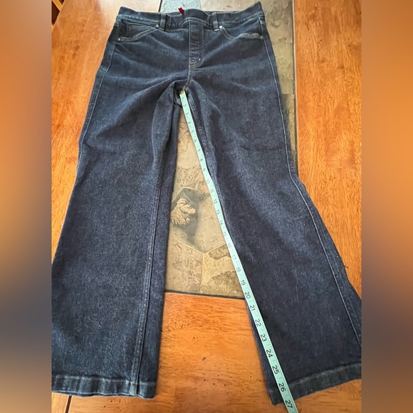 EUC SPANX Blue Flare Wide Leg Jeans - Picture 4 of 12